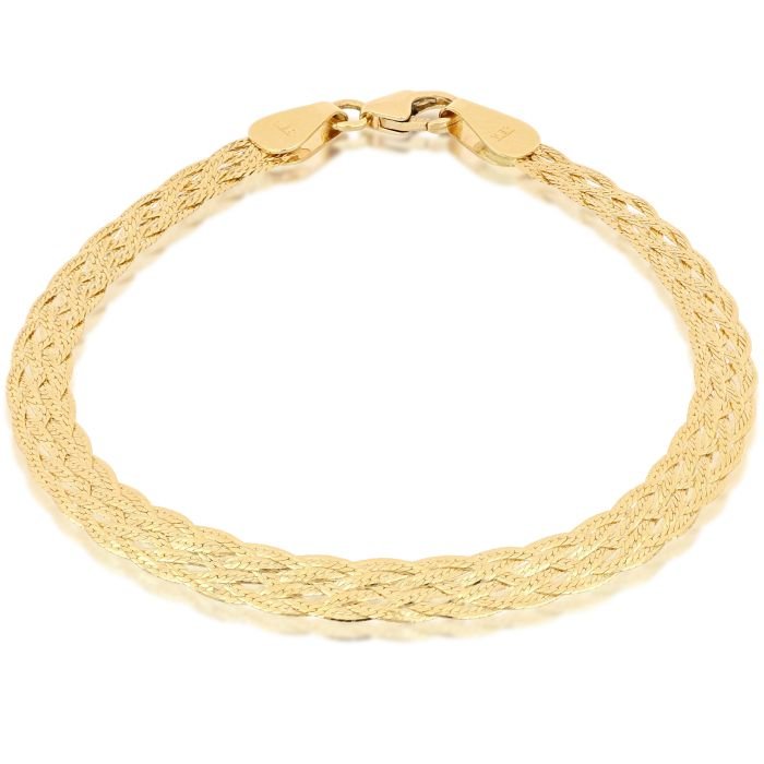 Bracciale treccia oro giallo 18kt