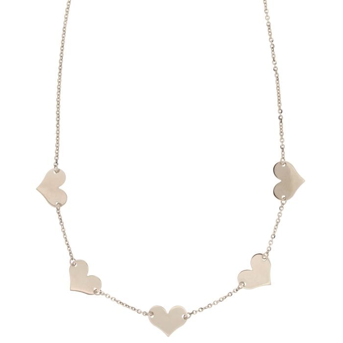 Collana con cuori oro bianco 18kt