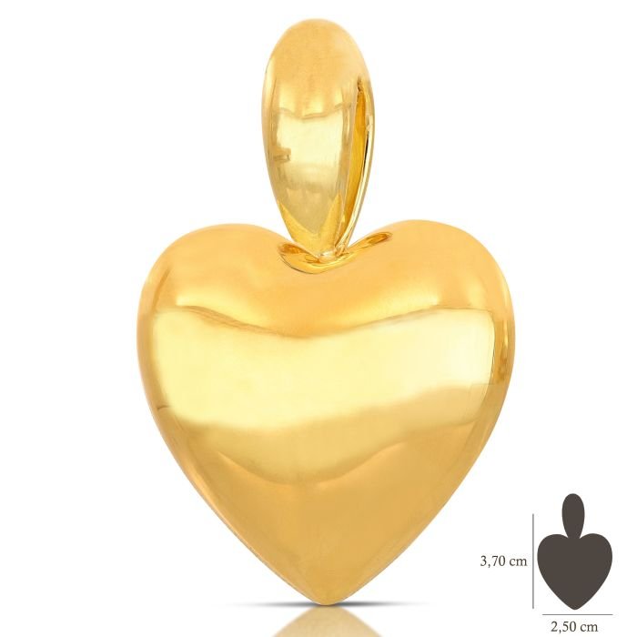 Ciondolo a forma di cuore oro giallo