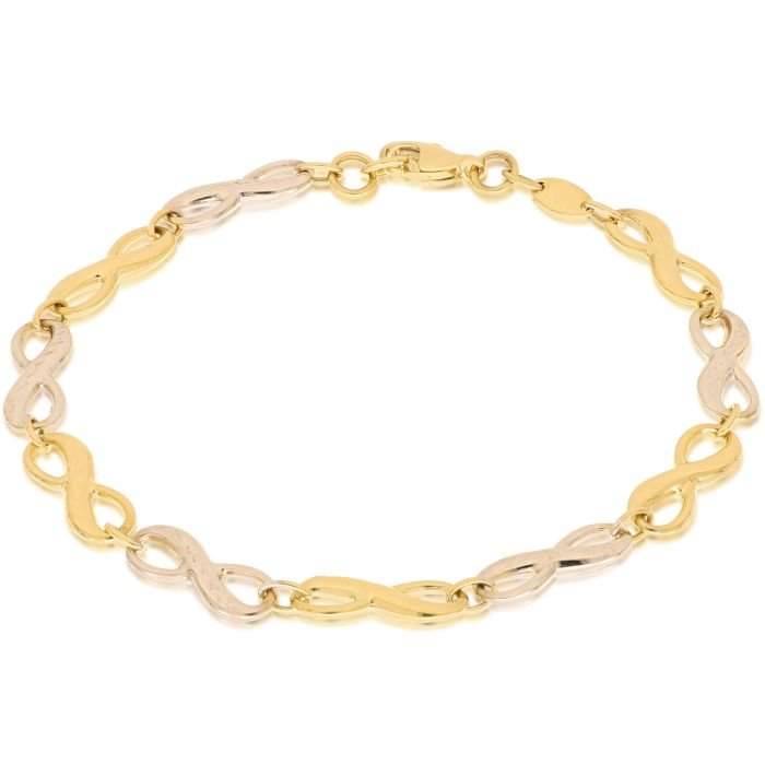 Bracciale Infinito oro giallo e oro bianco