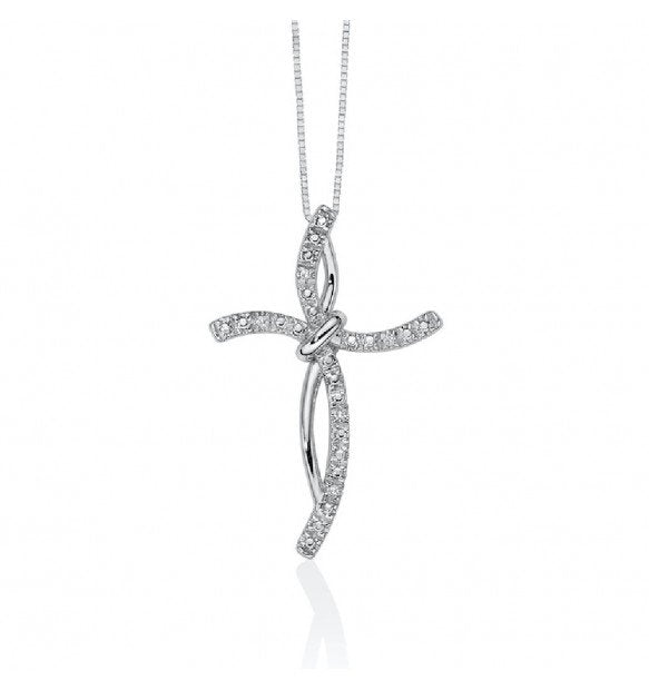 Miluna collana croce  oro e diamanti