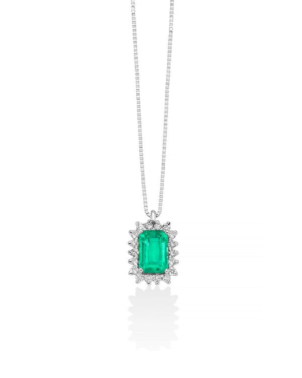 Miluna collana oro smeraldo e diamanti
