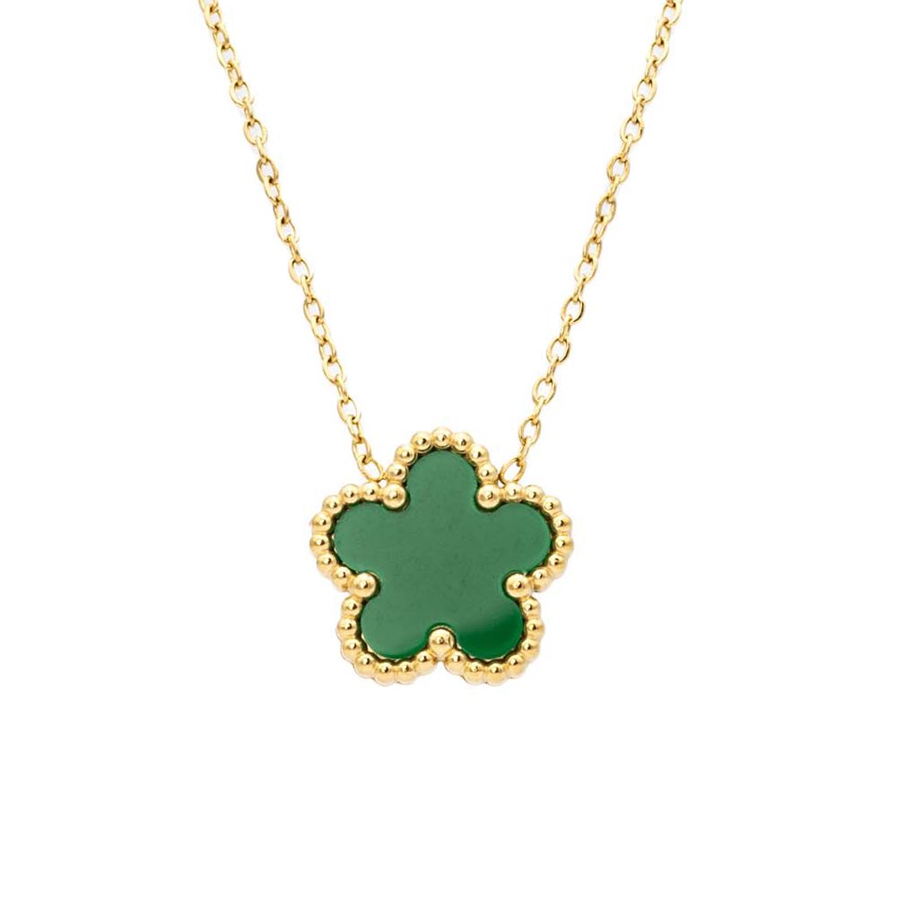 Collana Fiore Verde Gold Freddy