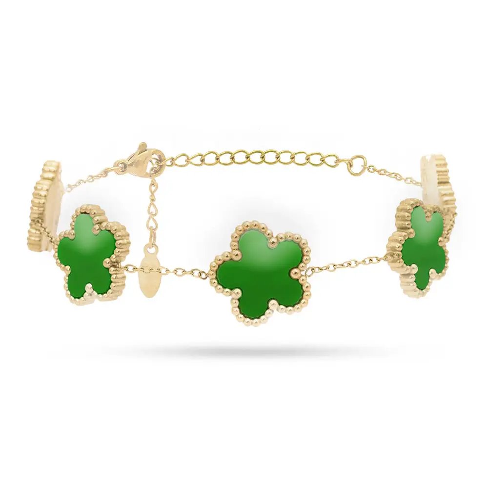 Bracciale Gold con Fiori Verdi Freddy