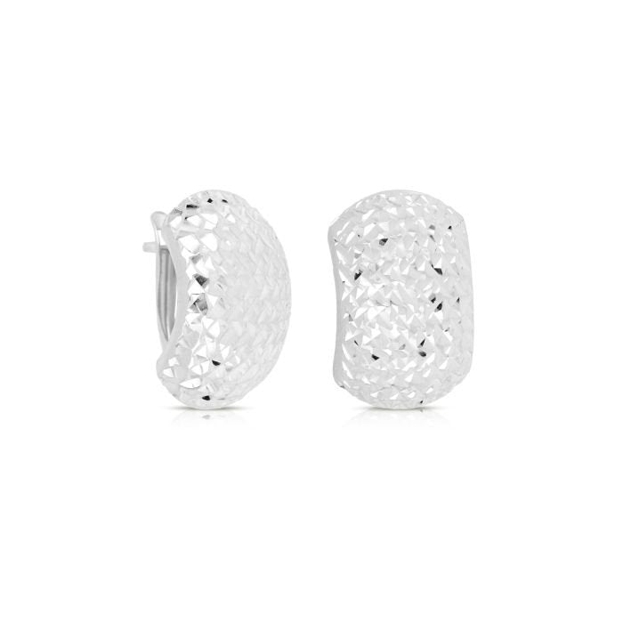 Orecchini stampati in oro bianco 18kt