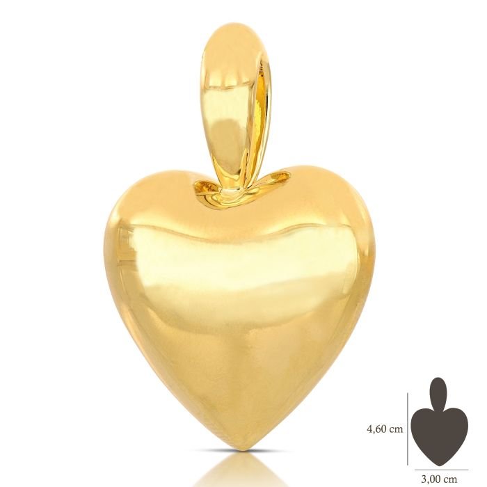 Pendente a forma di cuore oro giallo 18kt