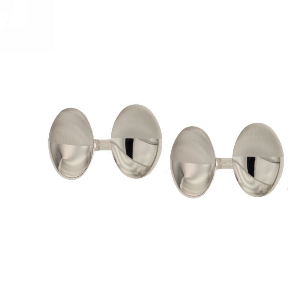 Gemelli a lastra oro bianco 18kt