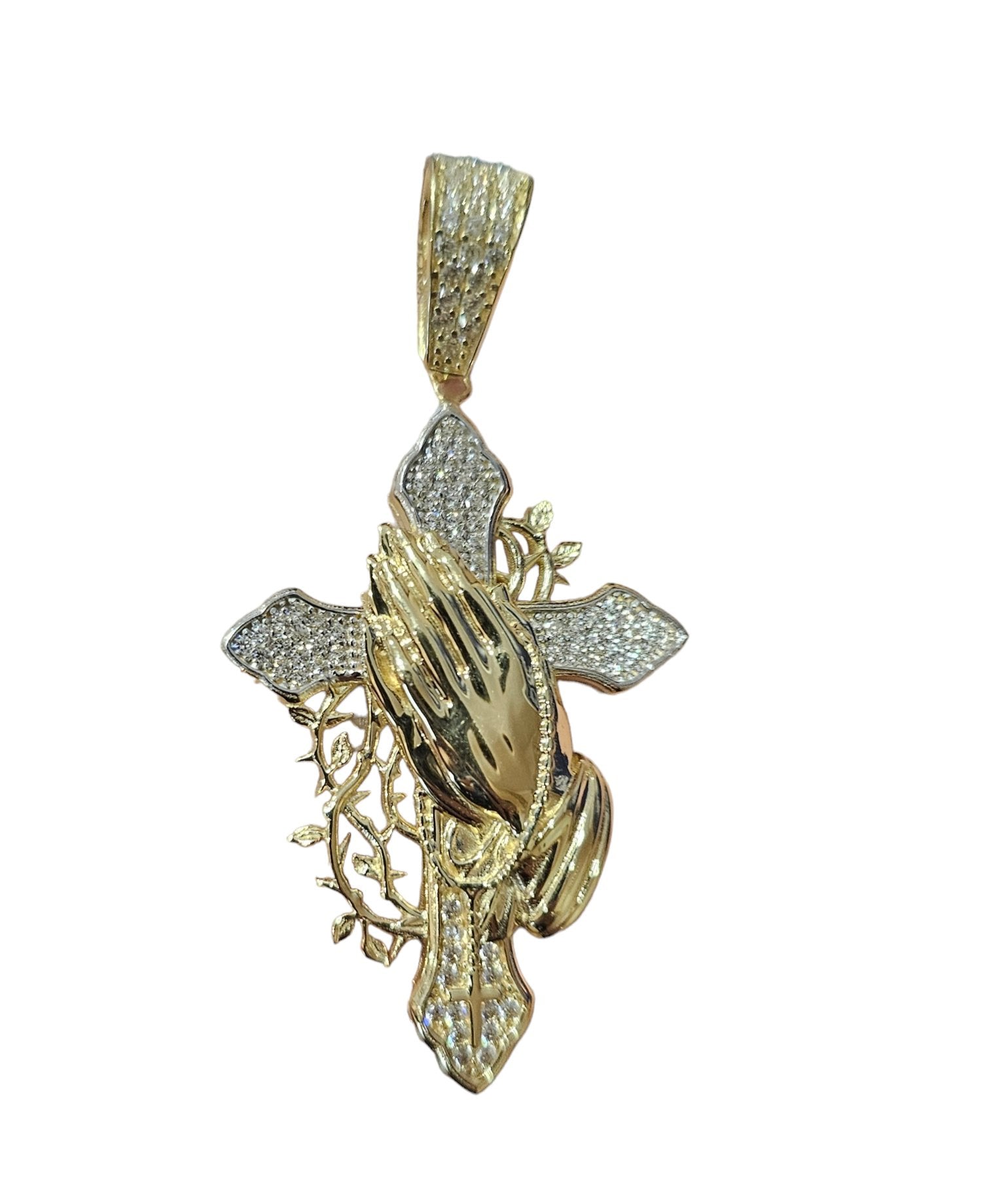 Croce di Padre Pio oro giallo 18kt