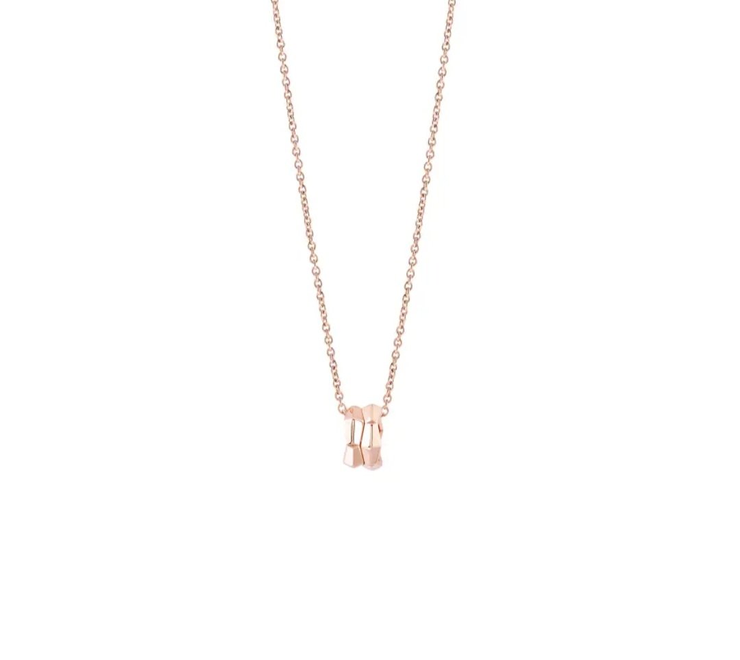 Collana in oro rosa con hybrid ceramic rossa Salvini Gioielli