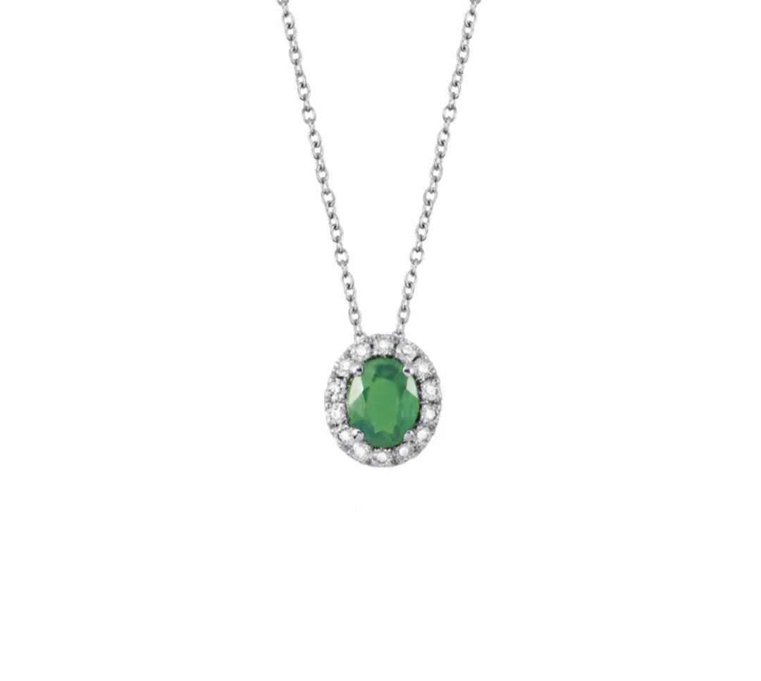 Collana in oro bianco con diamanti e smeraldo Dora
Salvini Gioielli