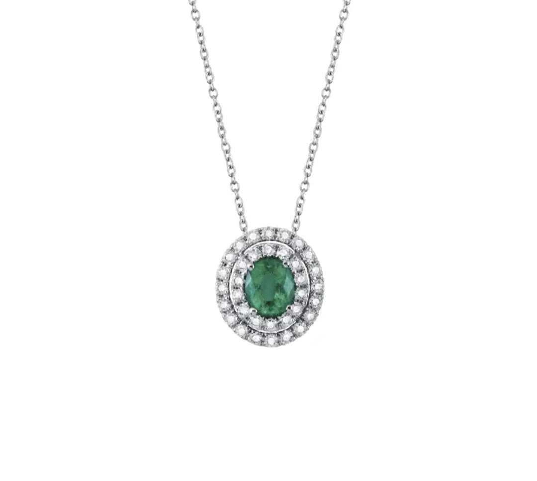 Collana in oro bianco con diamanti e smeraldo Dora
Salvini Gioielli