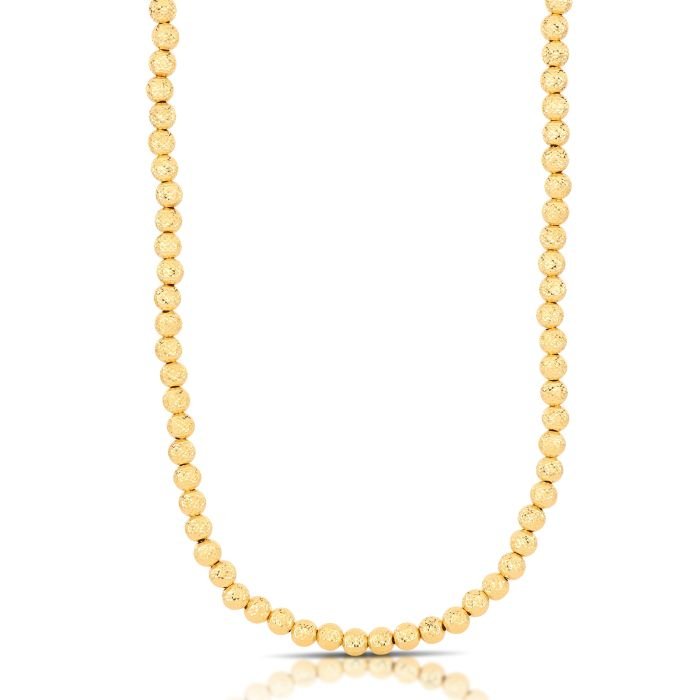 Girocollo a palline diamantate oro giallo 18kt