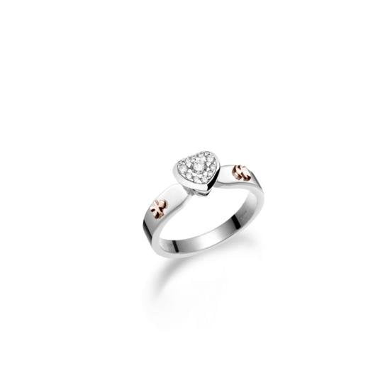 Anello Solitario Cuore Bambino E Bambina diamante