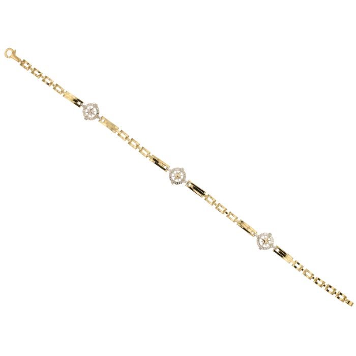 Bracciale a piastre uomo oro giallo e oro bianco 18kt