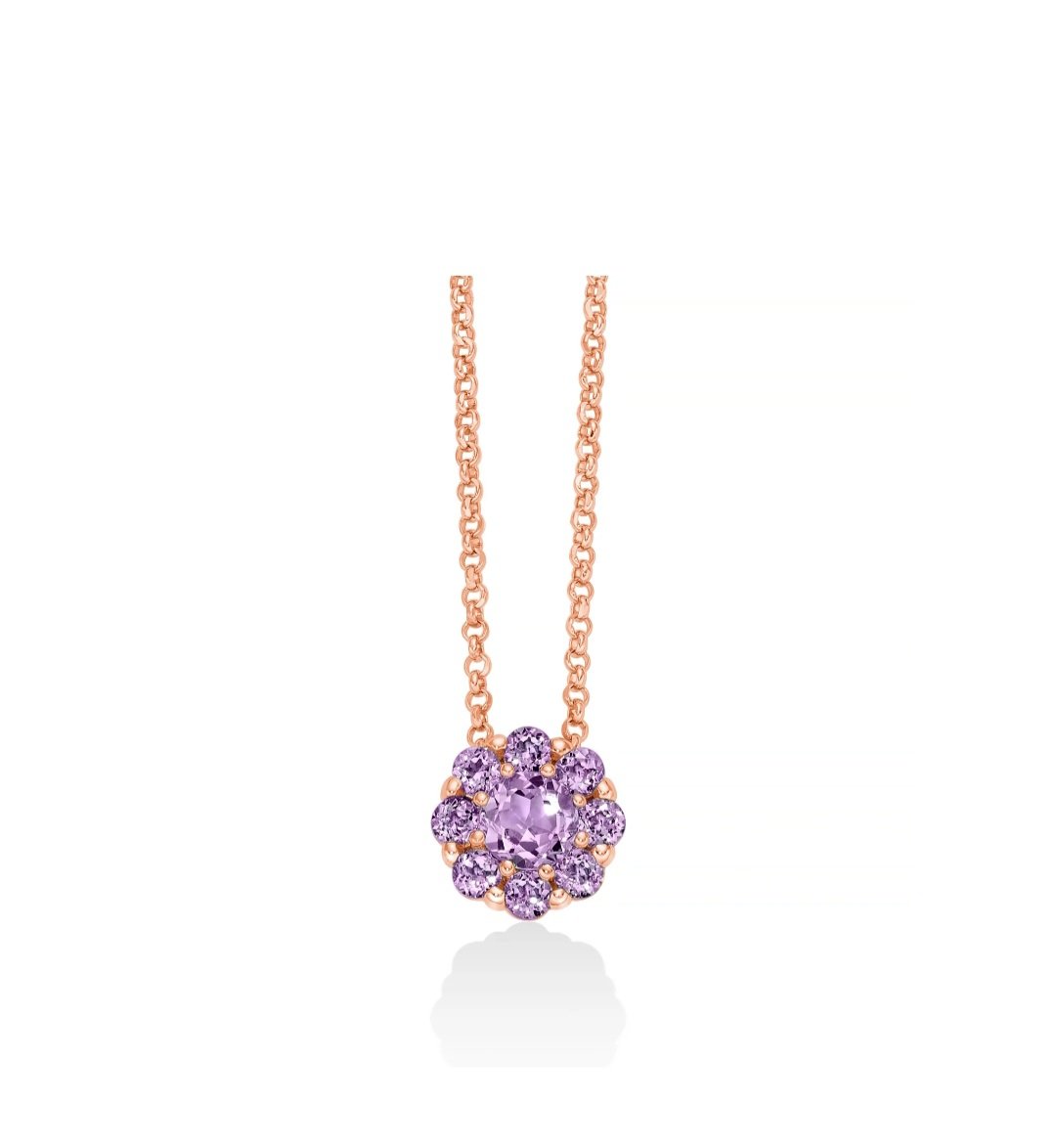 Collana Miluna con fiore in ametista
