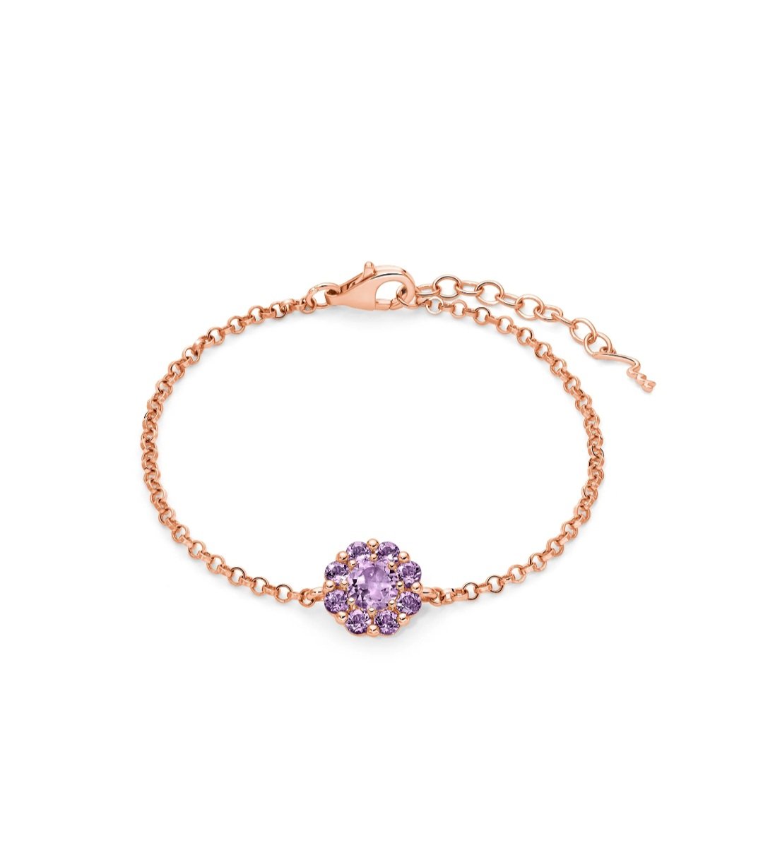 Bracciale Miluna con fiore in ametista argento