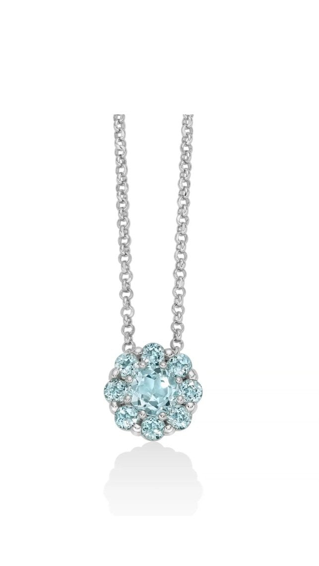 Collana Miluna con fiore azzurro