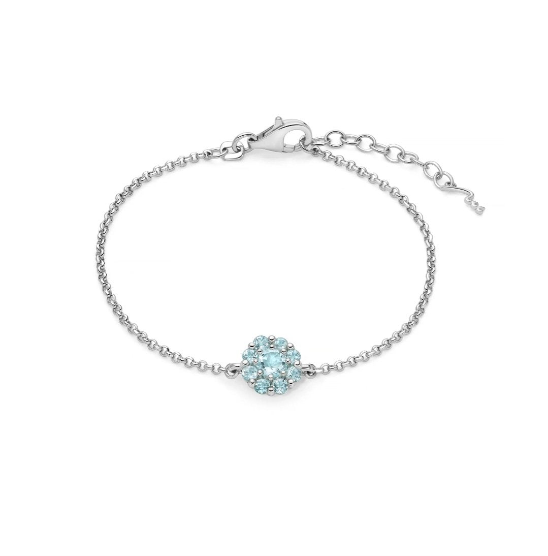 Bracciale Miluna con fiore azzurro