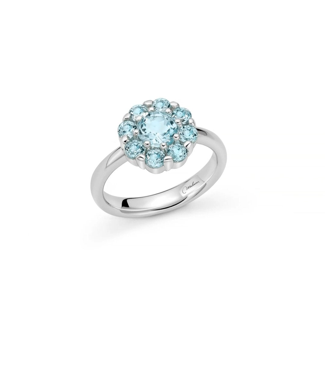 Anello Miluna con fiore azzurro