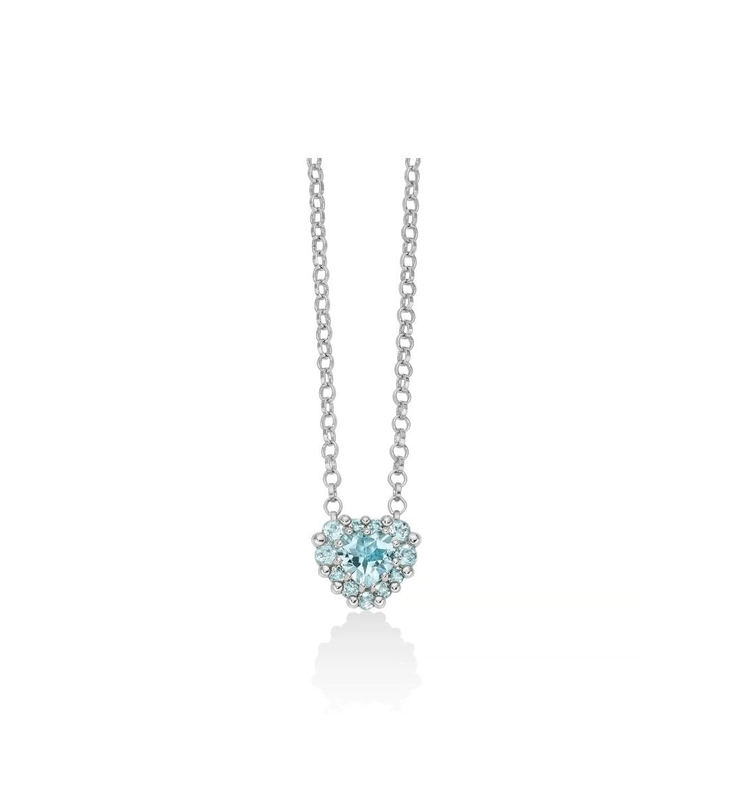 Collana Miluna con cuore azzurro