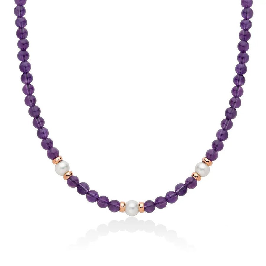 Collana Miluna con Ametista e Perle