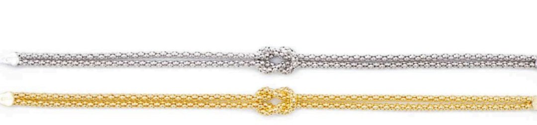 Bracciale nodo Argento 925 giallo e bianco