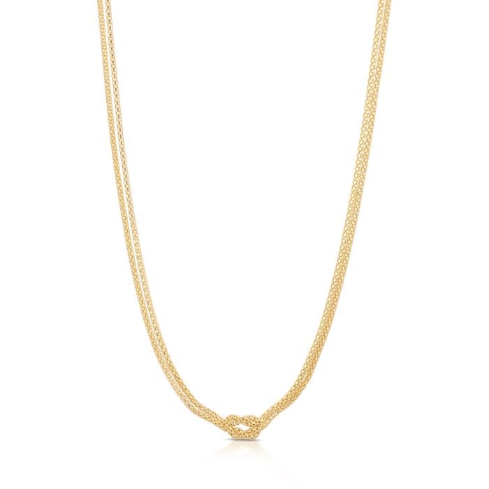 Girocollo nodo centrale, 1mis oro giallo 18kt