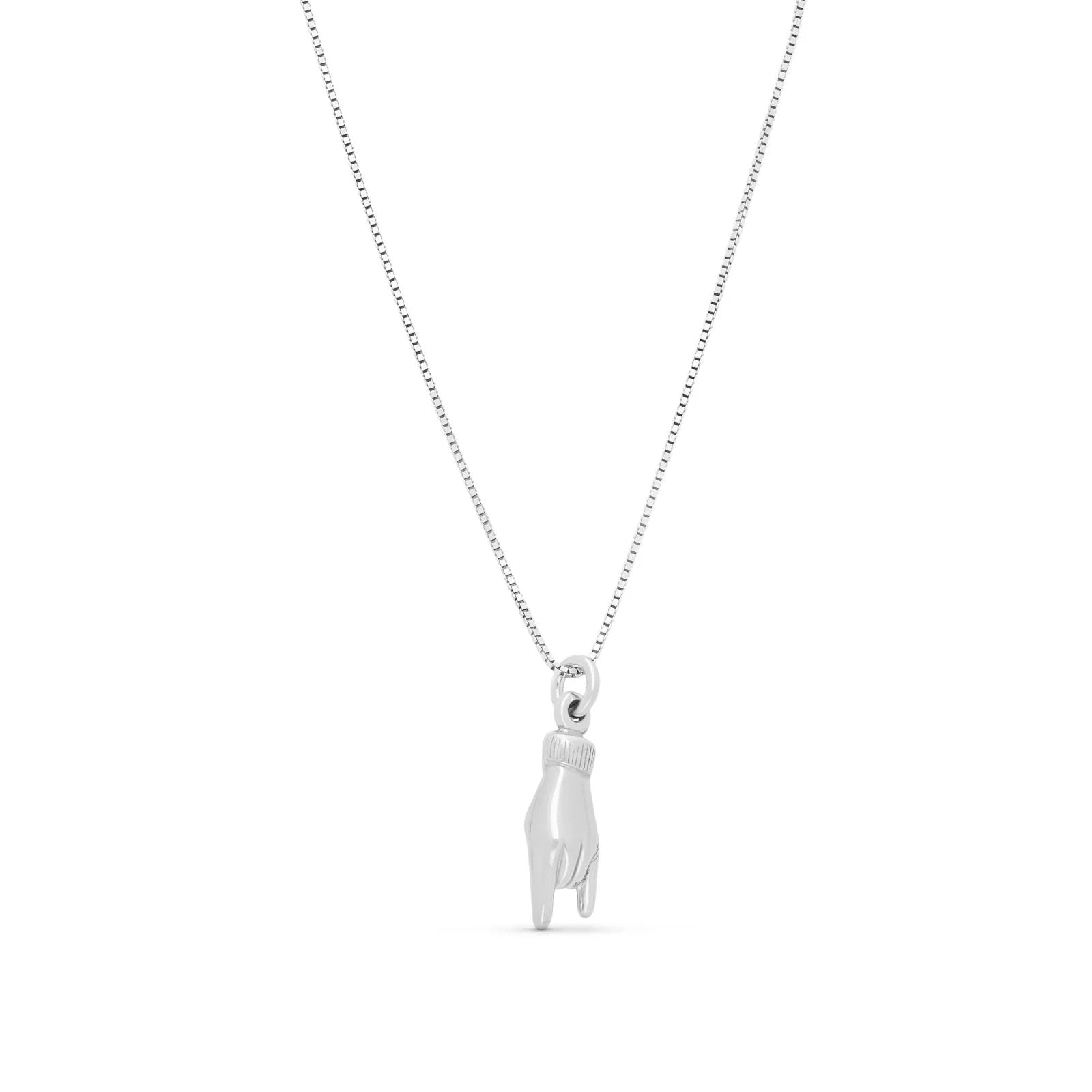Collana Argento Con mano a forma di corna