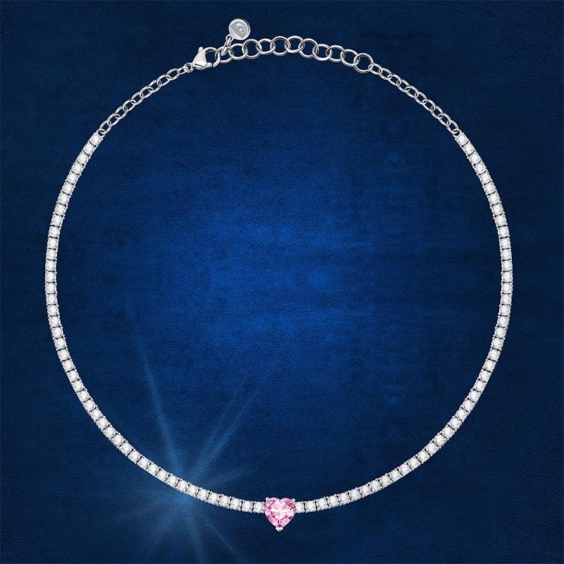 COLLANA TENNIS CON CUORE ROSA – CHIARA FERRAGNI