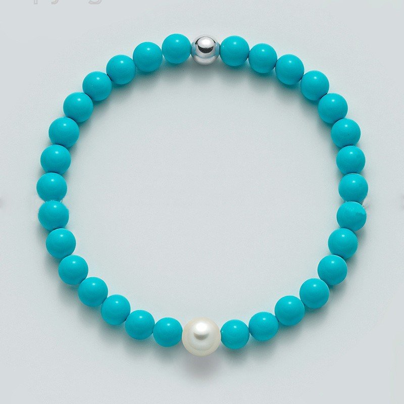 B0103TAG - Coralli di Sardegna Bracciale Turchese Pallini 3mm Molla Acciaio Pallini Argentati Caucciù - Coralli di Sardegna B0103TAG - Coralli di Sardegna Bracciale Turchese Pallini 3mm Molla Acciaio Pallini Argentati Caucciù - Coralli di Sardegna