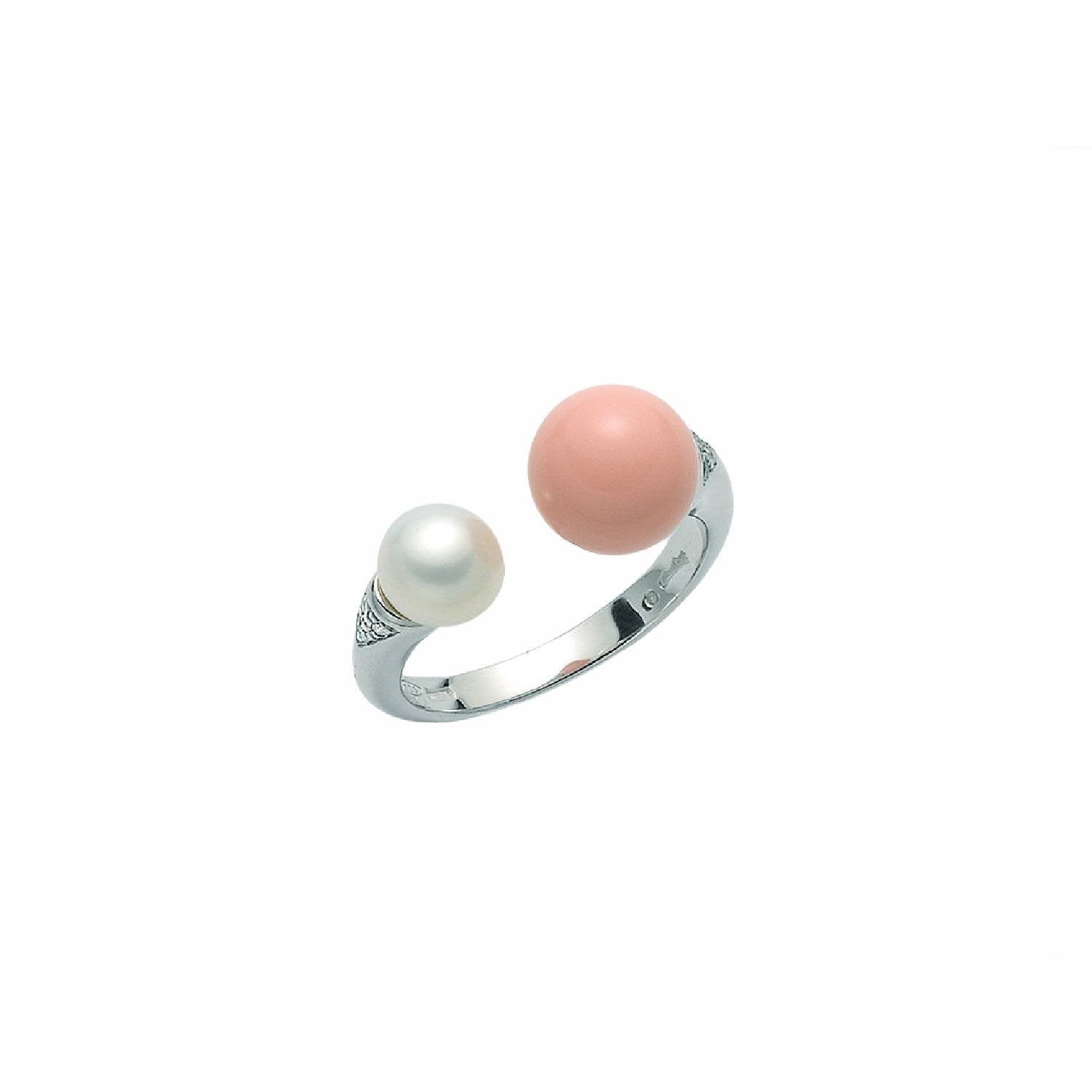 Anello Donna Pasta Di Corallo Rosa Miluna