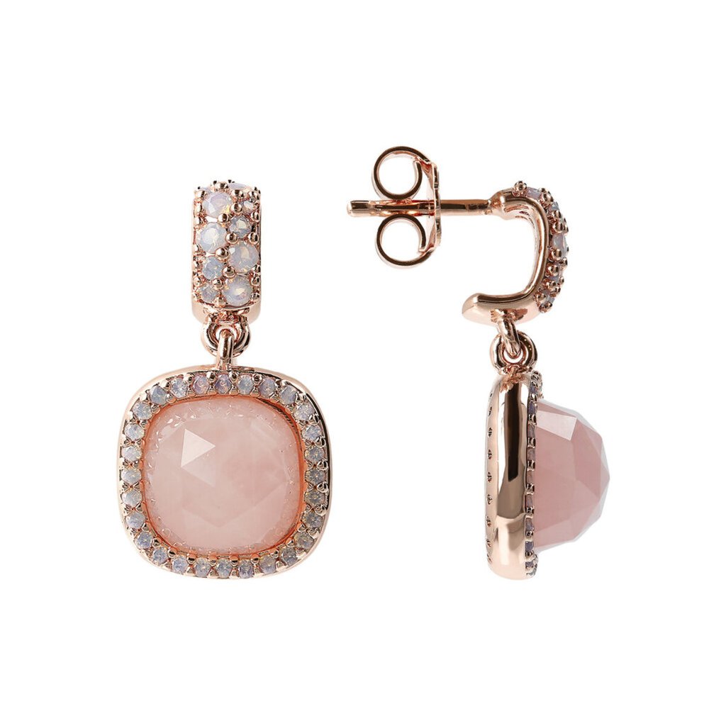 Orecchini Pendenti Quadrati e Pavé Bronzallure