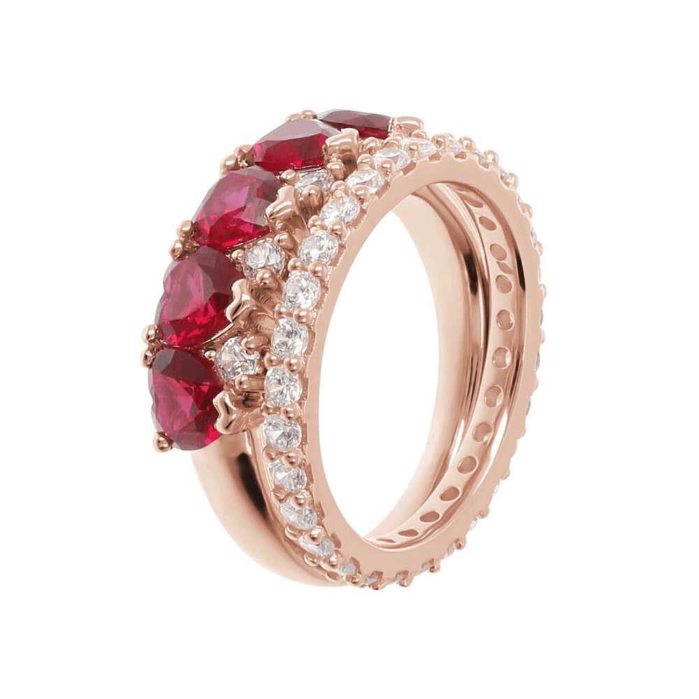 Anello rosé con zirconi rossi Bronzallure