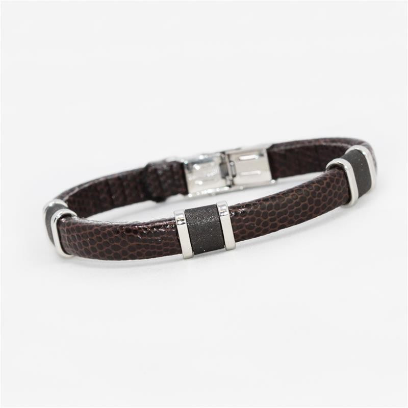 Bracciale Uomo Boccadamo Abr137 Man Nero Black Marrone Armband