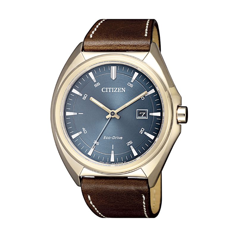 Orologio da polso Citizen Style Cassa acciaio I.P. oro, cinturino pelle, quadrante petrolio- AW1573-11L