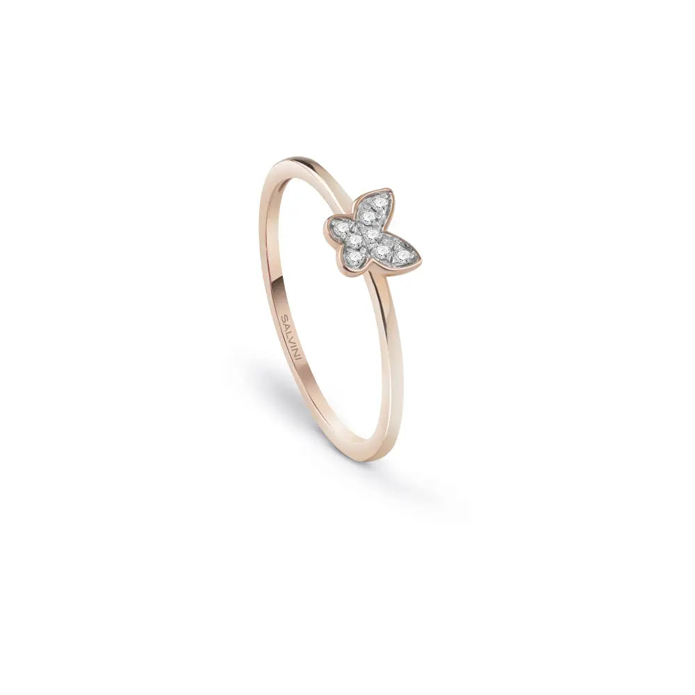 Anello Farfalla in oro rosa con diamanti Salvini Gioielli