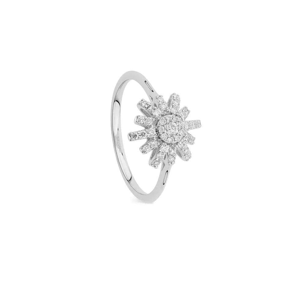 Anello Sole in oro bianco con diamanti Salvini Gioielli