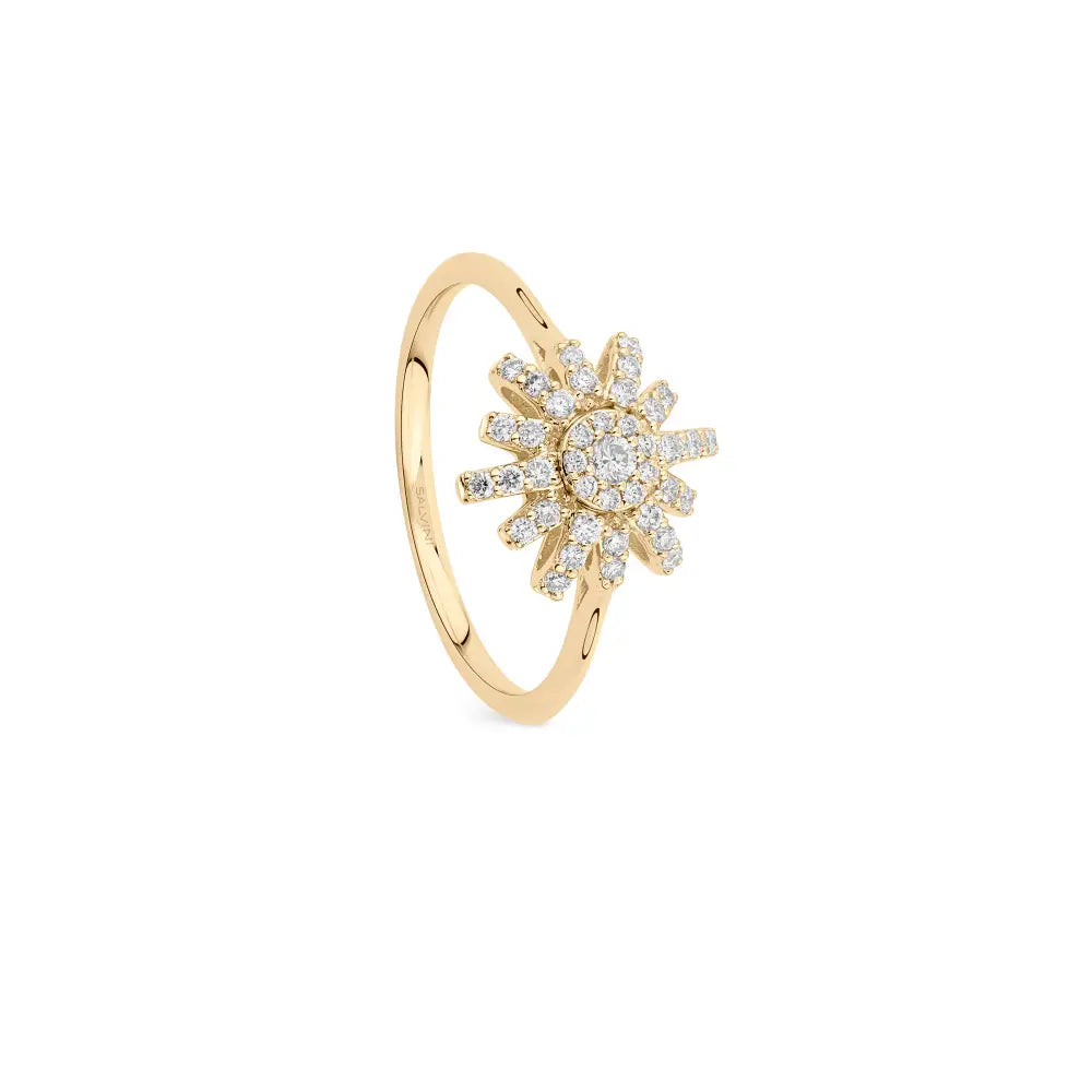 Anello Sole in oro giallo con diamanti Salvini Gioielli