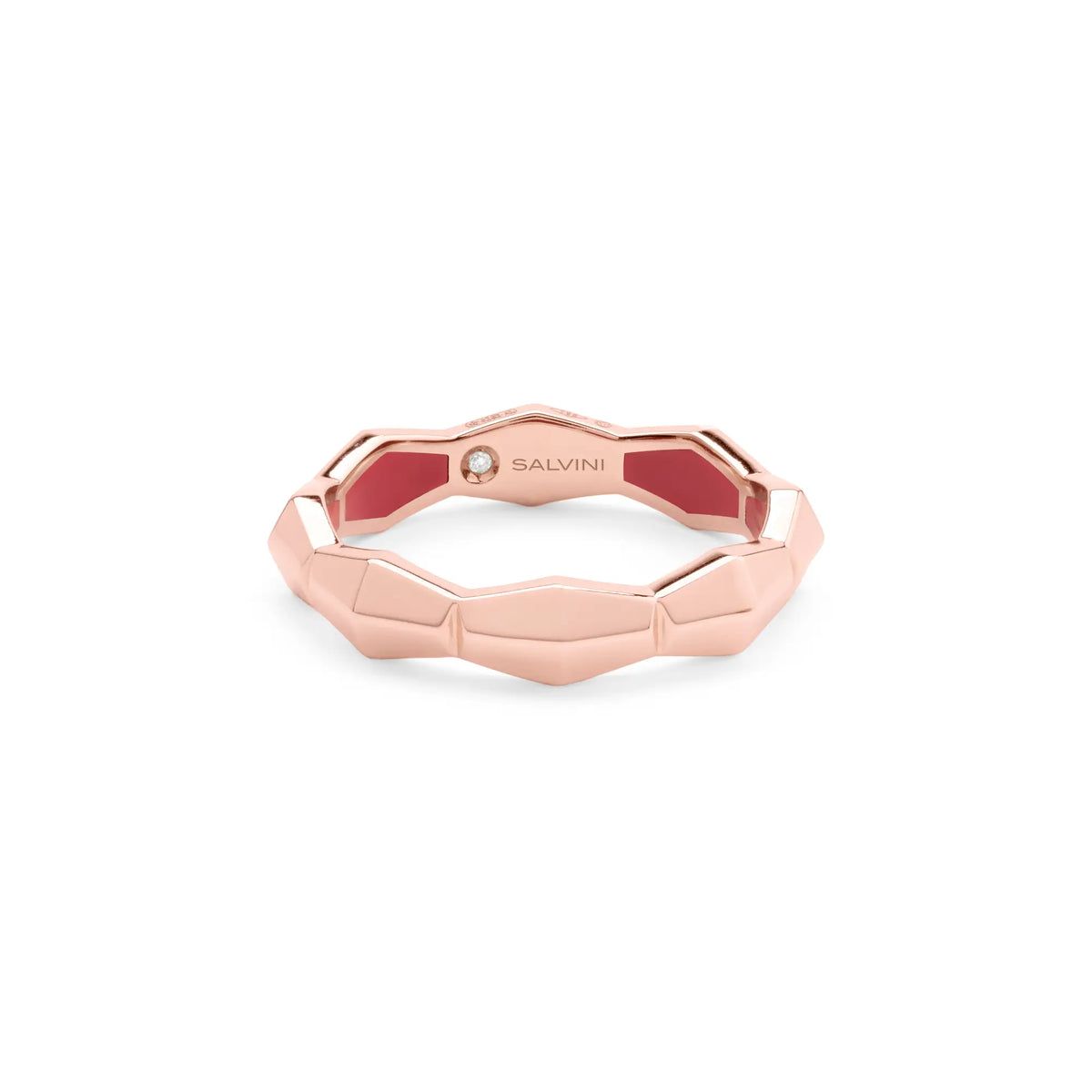 Anello in oro rosa e ceramica rossa Salvini Gioielli