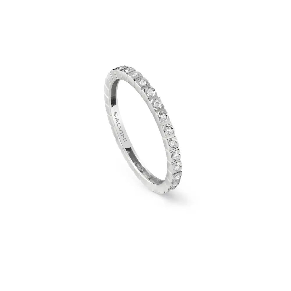 Anello eternity in oro bianco con diamanti Salvini Gioielli