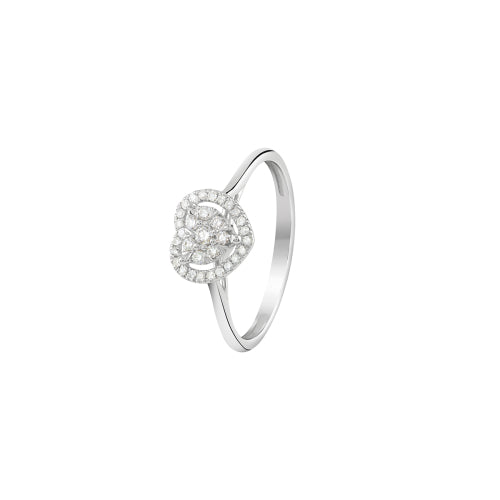Anello in oro bianco con diamanti Caresse Bliss