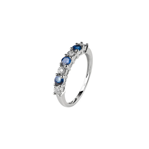 Anello in oro bianco con zaffiro e diamanti Jasmine Bliss
