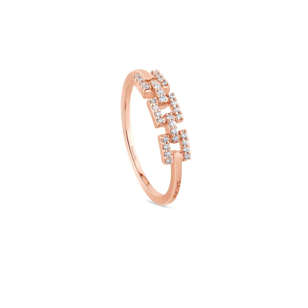 Anello in oro rosa con diamanti Geometrica Big Salvini Gioielli