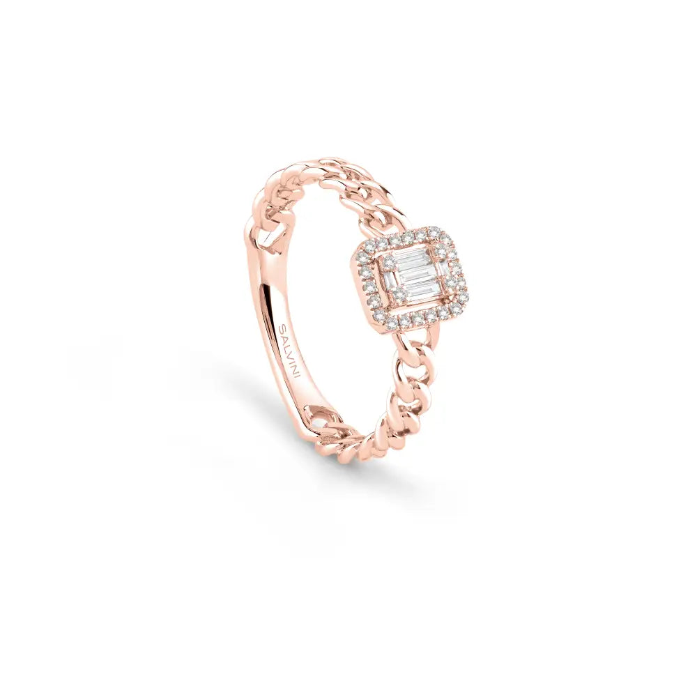 Anello in oro rosa con diamanti Magia Salvini Gioielli