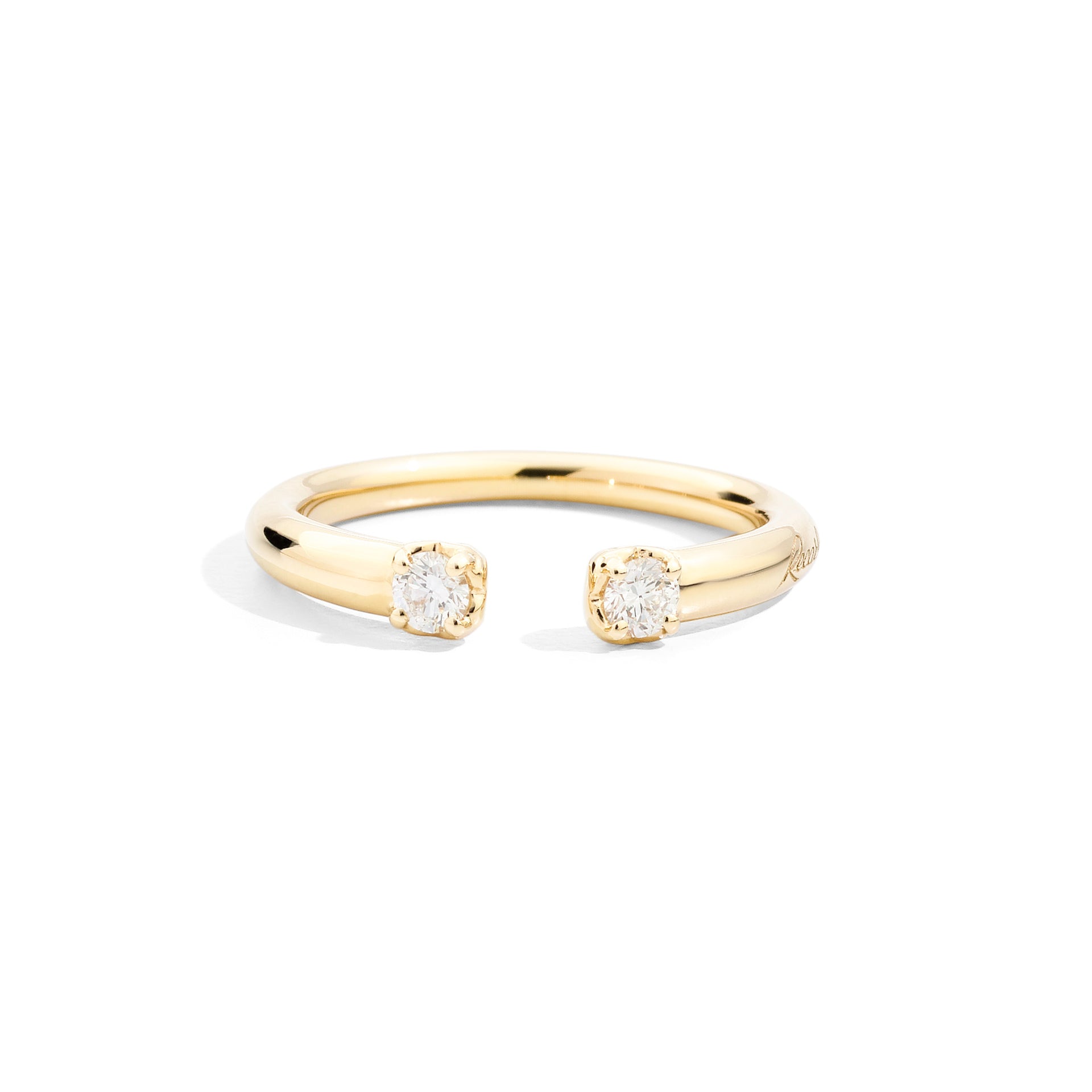 Anello veretta aperta in oro giallo con diamanti More Recarlo