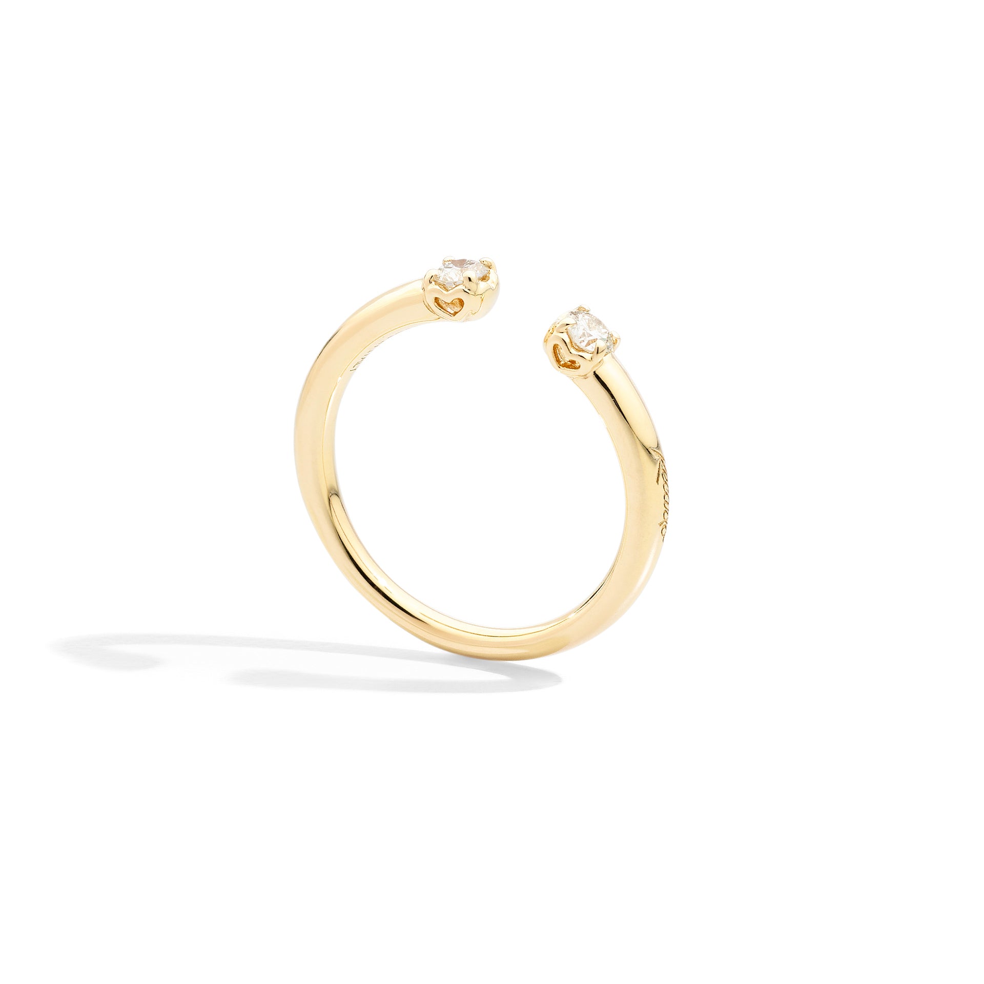 Anello veretta aperta in oro giallo con diamanti More Recarlo