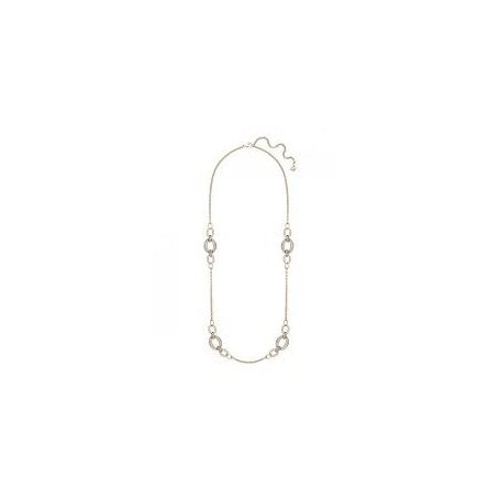 Collana Swarovski Circlet lunga dorata con cristalli e cerchi - 5153394