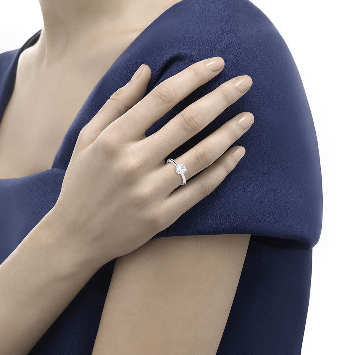 Anello solitario oro bianco e diamante – Anniversary six | Recarlo
