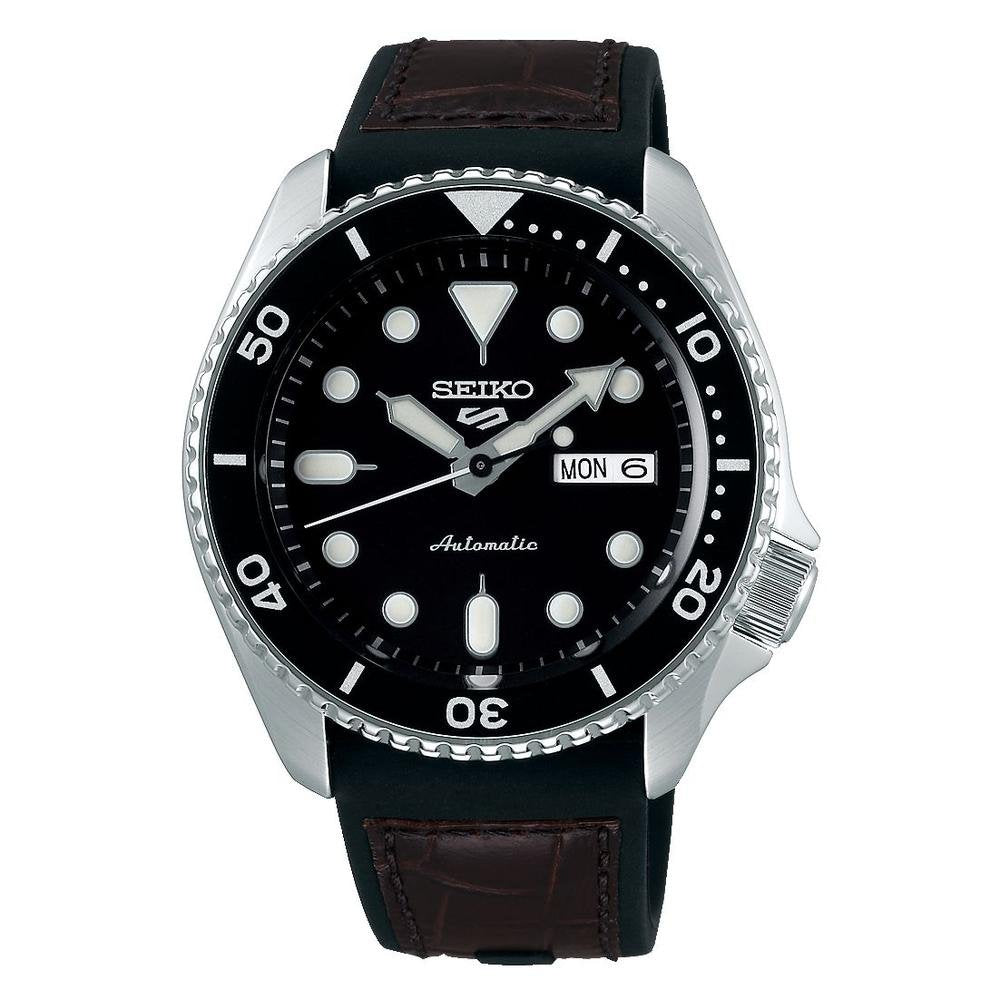 Orologio da uomo Seiko 5 sports SRPD55K2 nero pelle