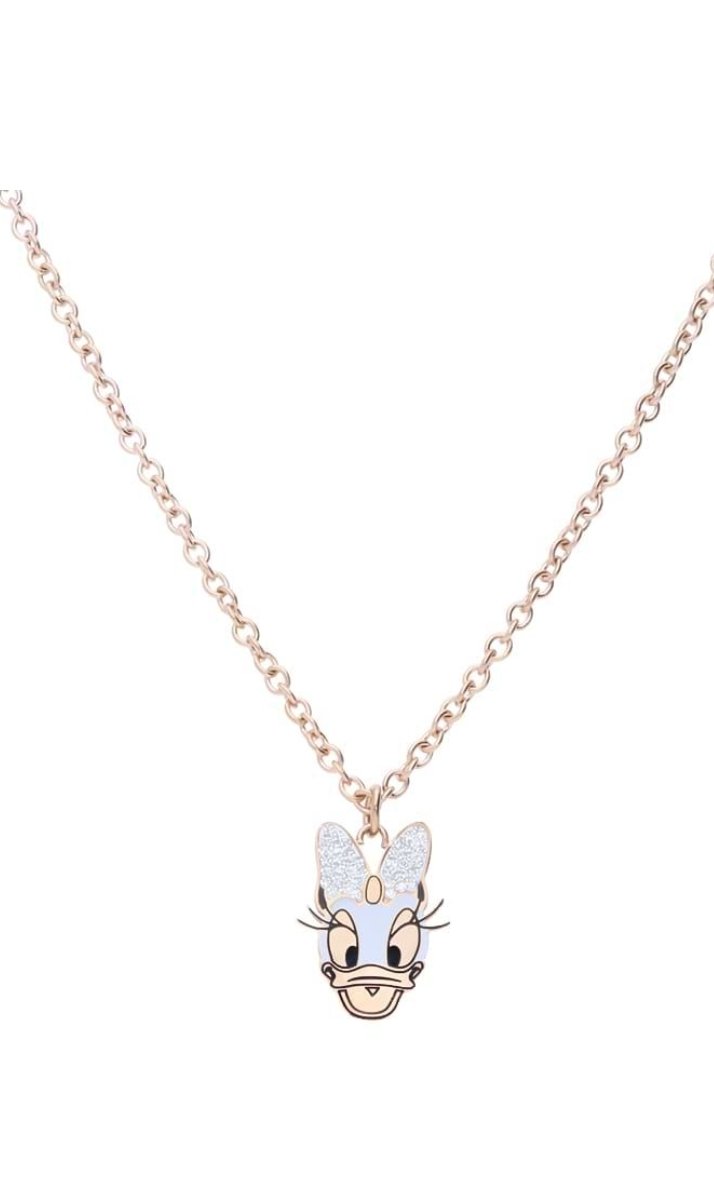 Collana in acciaio rosato con viso di Paperina e strassSKU: 1672058